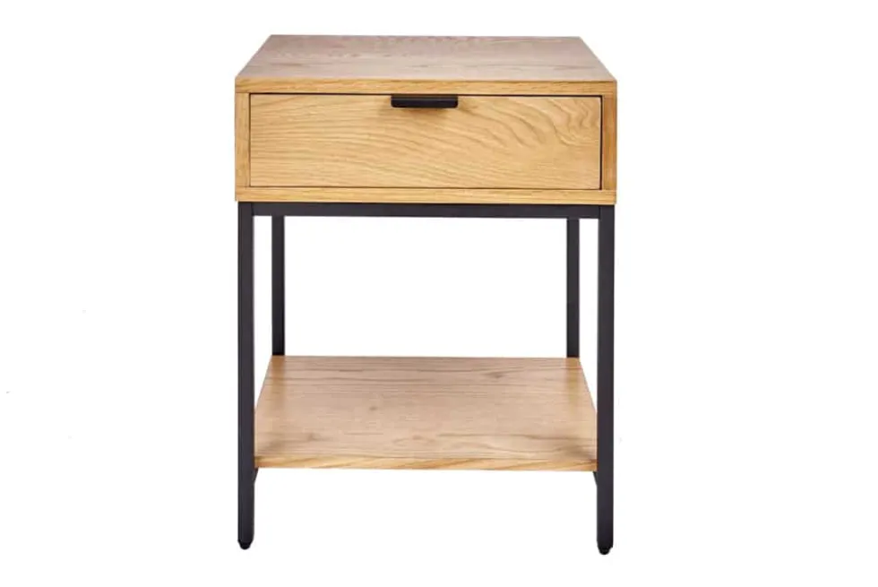 Industrial Nachttisch ELEMENTS 40cm Eiche Beistelltisch mit Schublade