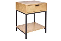 Industrial Nachttisch ELEMENTS 40cm Eiche Beistelltisch mit Schublade