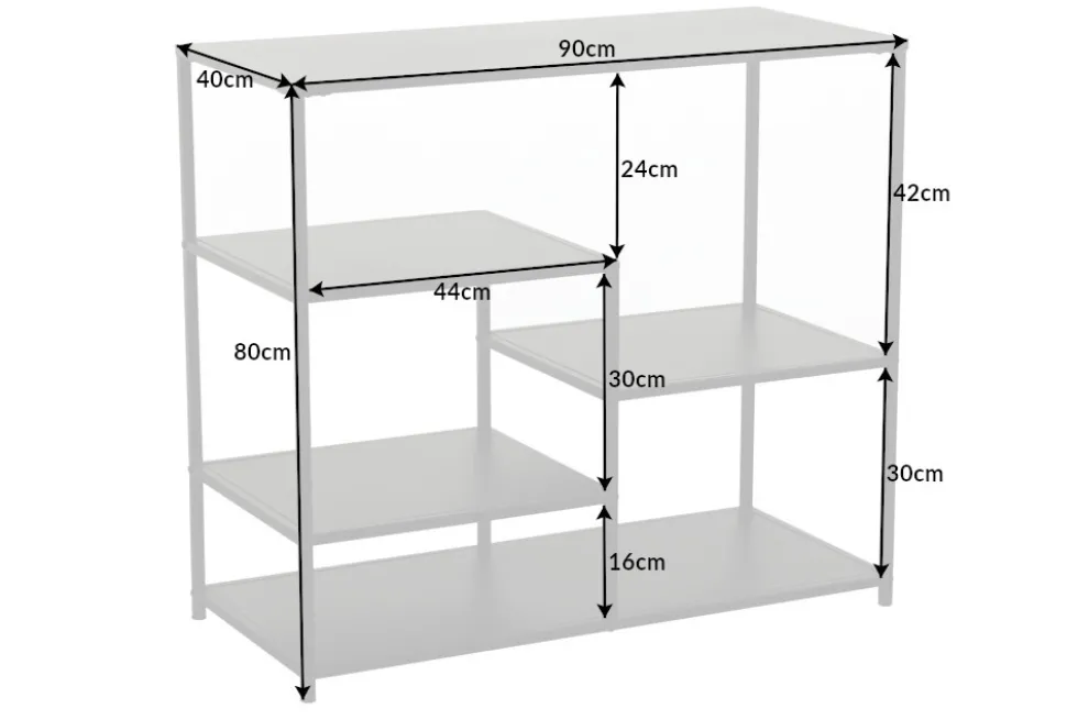 Industrial Regal DURA STEEL 90cm schwarz Metall Konsole
