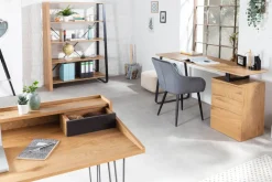 Industrial Schreibtisch STUDIO 160cm Eichenoptik mit 3 Schubladen