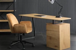 Industrial Schreibtisch STUDIO 160cm Eichenoptik mit 3 Schubladen
