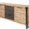 Industrial Sideboard FACTORY 180cm Akazie Massivholz weiß gekälkt Kommode mit Schubladen