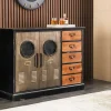 Industrial Sideboard NAUTILUS 105cm braun schwarz grau Pinienholz Metall Vintage-Look