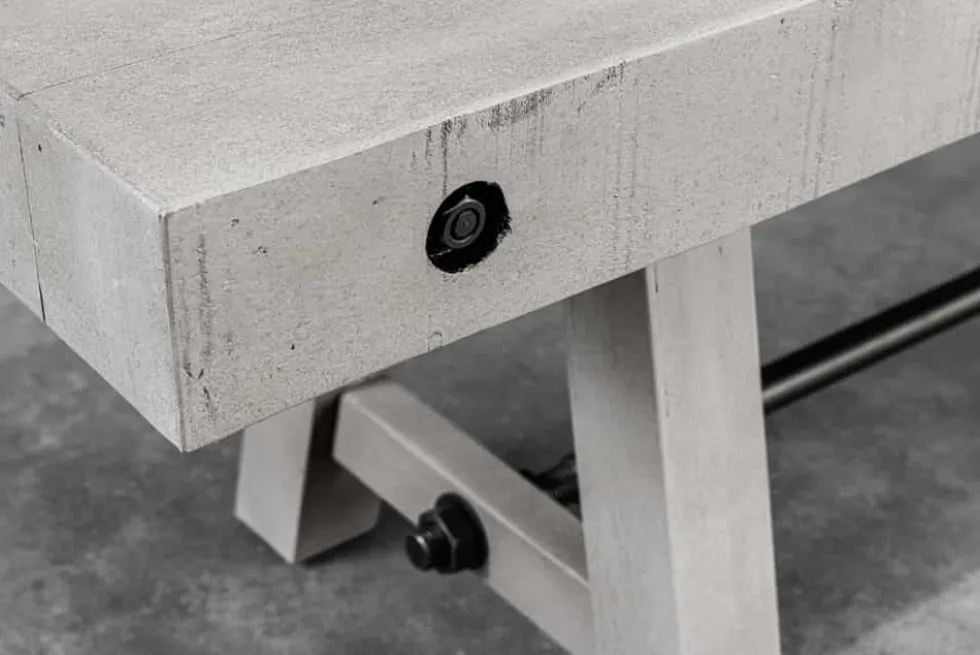 Industrial Sitzbank FINCA 165cm grau Pinie recyceltes Massivholz Eisen