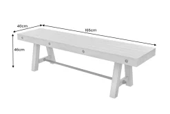 Industrial Sitzbank FINCA 165cm grau Pinie recyceltes Massivholz Eisen