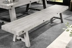 Industrial Sitzbank FINCA 200cm grau Pinie recyceltes Massivholz Eisen