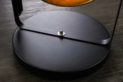 Industrial Stehlampe STUDIO 130cm schwarz Blattgold-Optik 3 neigbare Schirme