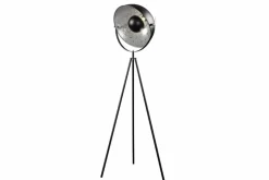 Industrial Stehlampe STUDIO 150cm schwarz Blattsilber-Optik neigbarer Schirm