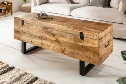 Industrial Truhenbank FACTORY LOFT 115cm Mangoholz natur Sitzbank