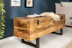 Industrial Truhenbank FACTORY LOFT 115cm Mangoholz natur Sitzbank