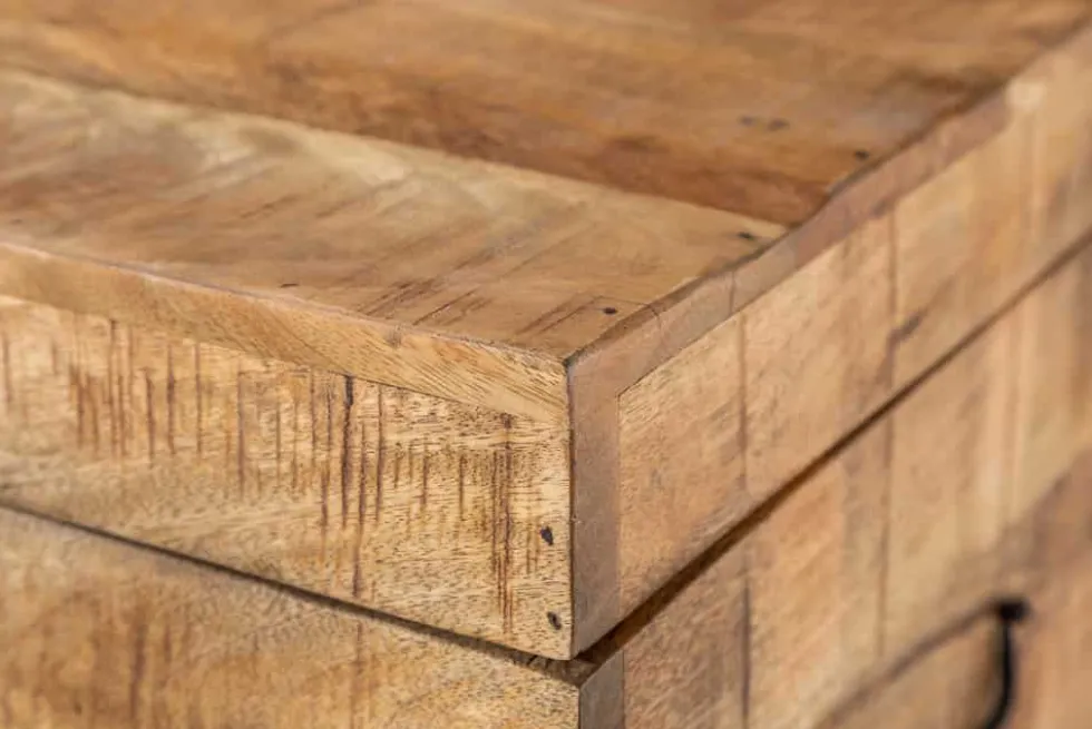 Industrial Truhenbank FACTORY LOFT 115cm Mangoholz natur Sitzbank