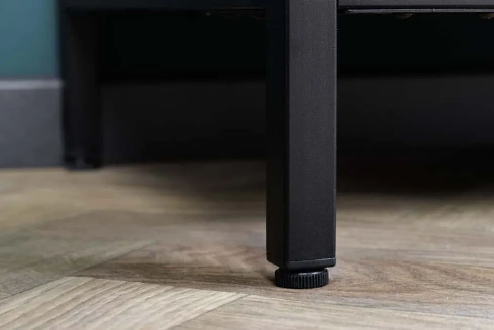 Industrial Vitrine DURA STEEL 180cm schwarz Metall Riffelglas Highboard