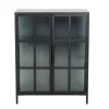 Industrial Vitrine DURA STEEL 80cm schwarz Metall Riffelglas