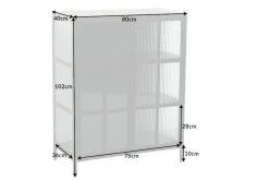 Industrial Vitrine DURA STEEL 80cm schwarz Metall Riffelglas