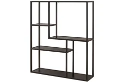Industrial Wandregal SLIM LINE 90cm Esche schwarz fünf Regalböden