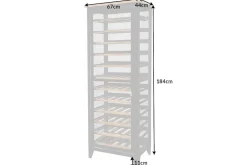 Industrial Weinschrank BODEGA 184cm recyceltes Pinienholz natur Weinregal für 72 Flaschen
