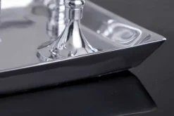 Kerzenständer MODERN BAROCK 30cm 7-flammig silber Aluminium poliert Kerzenhalter Deko-Platte