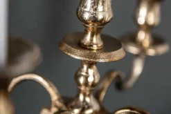 Kerzenständer MODERN BAROCK 40cm gold 5-armig Lüster Aluminium poliert Kerzenhalter