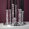Kerzenständer MODERN BAROCK 30cm 9-flammig silber Aluminium poliert Kerzenhalter Deko-Platte