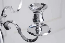 Kerzenständer MODERN BAROCK 120cm silber 5-armig Lüster Aluminium poliert Kerzenhalter