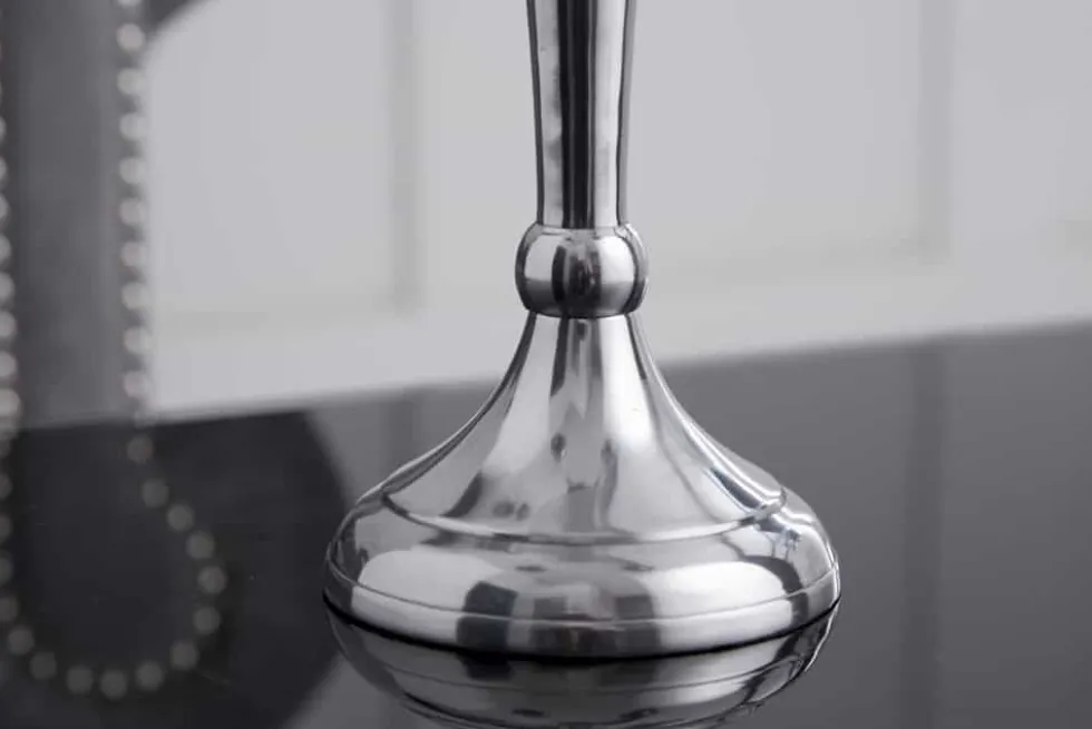 Kerzenständer MODERN BAROCK 40cm silber 5-armig Lüster Aluminium poliert Kerzenhalter