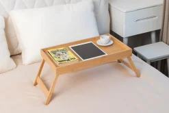 Klappbares Tablett ZEN-BO 50cm natur Bambusholz Betttisch