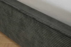 Komfortables Boxbett ROCCO 180x200cm dunkelgrau Cord mit Stauraum und Lattenrost