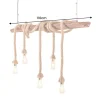 Maritime Hängeleuchte SEVEN SEAS 110cm Massivholz Seil Deckenlampe 5 Leuchten