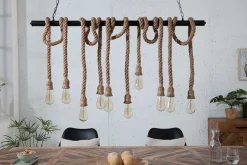 Maritime Hängeleuchte SEVEN SEAS II 120cm Seil Lampe mit 10 Leuchten
