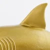 Maritime Skulptur HAI 68cm gold handmade Metall Design Haifisch