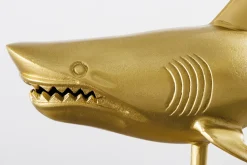 Maritime Skulptur HAI 68cm gold handmade Metall Design Haifisch