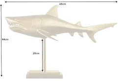 Maritime Skulptur HAI 68cm gold handmade Metall Design Haifisch