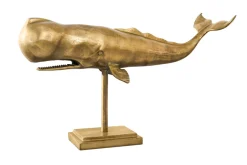 Maritime Skulptur WAL 70cm messing handmade Metall Design Dekoration