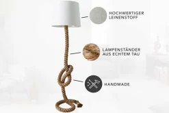 Maritime Stehlampe SEVEN SEAS 158cm Seil-Stehleuchte Leinenschirm