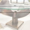 Maritimer Couchtisch OCEAN M 60cm kupfer geflammt rund Schiffsschraube Glasplatte