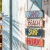 Maritimes Wandschild SURF & BEACH 110cm buntes Holzdesign Deko-Schild