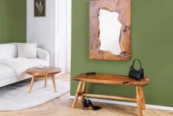 Massive Bank ROOT 100cm braun natur Teakholz Baumstamm Holzstrebe