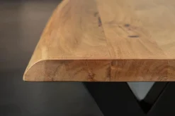 Massive Baumstamm Bank MAMMUT NATURE 160cm Akazienholz 3,5cm dicke Platte