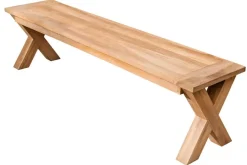 Massive Gartenbank EMPIRE TEAK 160cm natur Teakholz Outdoor-Sitzbank wetterfest