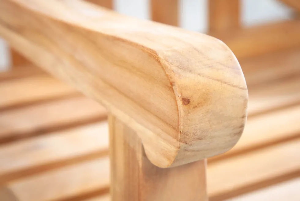 Massive Gartenbank EMPIRE TEAK 120cm Teakholz mit Ankerdesign