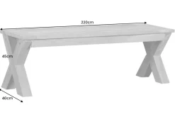 Massive Gartenbank EMPIRE TEAK 220cm Sitzbank Teakholz wetterfest