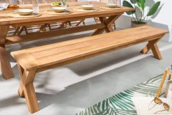 Massive Gartenbank EMPIRE TEAK 220cm Sitzbank Teakholz wetterfest