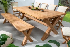 Massive Gartenbank EMPIRE TEAK 220cm Sitzbank Teakholz wetterfest