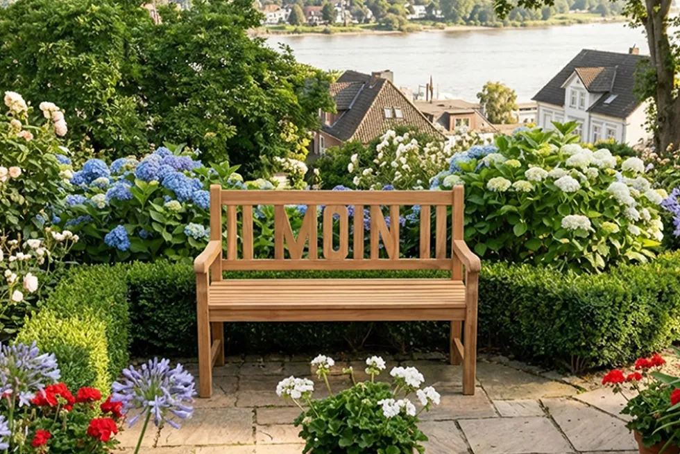 Massive Gartenbank EMPIRE TEAK Moin 120cm natur Teakholz