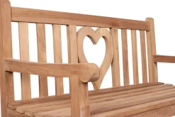 Massive Gartenbank EMPIRE TEAK Herz 120cm natur Teakholz