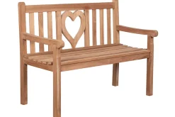 Massive Gartenbank EMPIRE TEAK Herz 120cm natur Teakholz