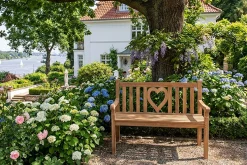 Massive Gartenbank EMPIRE TEAK Herz 120cm natur Teakholz