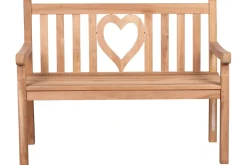 Massive Gartenbank EMPIRE TEAK Herz 120cm natur Teakholz