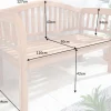 Massive Gartenbank EMPIRE TEAK 130cm natur Teakholz Outdoor-Sitzbank mit Lehne