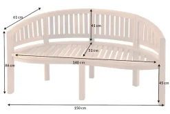 Massive Gartenbank XXL EMPIRE TEAK 150cm natur Teakholz